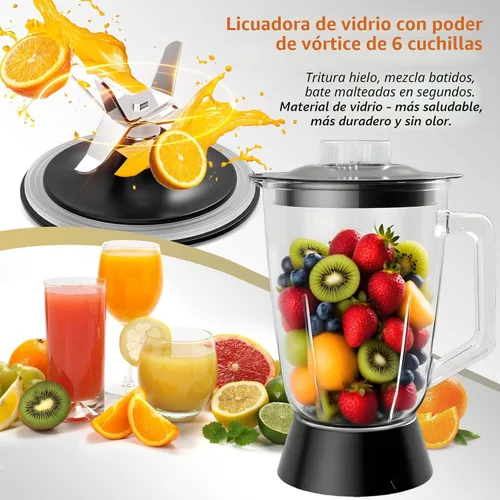 Miniatura 3 de Combo de procesador de alimentos y licuadora, picadora de alimentos de 88 onzas para carne, verduras y masa, licuadora de tarro de vidrio de 70