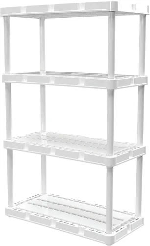 Miniatura 10 de Gracious Living Knect-A-Shelf - Paquete de 3 estantes de almacenamiento ligeros, organizador ventilado de 3 estantes para el hogar, garaje, sótano