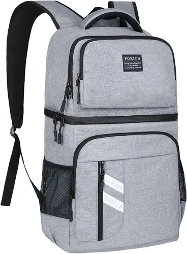 Miniatura 11 de FORICH Mochila enfriadora a prueba de fugas, aislada, impermeable, ligera, suave, para la playa, para hombres y mujeres, para trabajo, almuerzo, Gris