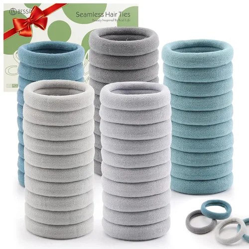 Miniatura 13 de Coleteros para cabello grueso o fino, elásticos, para niña o mujer, sin costuras, suaves, 100 piezas Colores marrón oscuro