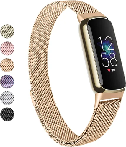 Miniatura 11 de Vanjua Correa de metal compatible con Fitbit Luxe, correa de repuesto ajustable de malla de acero inoxidable para Fitbit Luxe/Luxe edición especial
