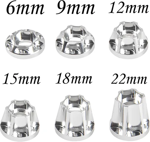 Miniatura 2 de Metal RC Extensión Combinador de Cubo Hexagonal de Rueda de 12mm Compatible con Rin de Rueda de 1.9/2.2 pulgadas Axial SCX10 Traxxas TRX4 D90 1/10