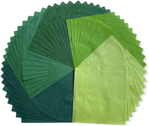 Miniatura 2 de 50 hojas de papel de morera de fibra natural de 6 x 6 pulgadas, hojas cuadradas de papel de origami para manualidades, papel para plegado