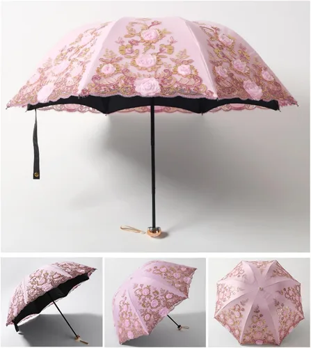 Miniatura 111 de Honeystore - Parasoles de encaje de flores para fiesta de boda, paraguas nupcial de encaje