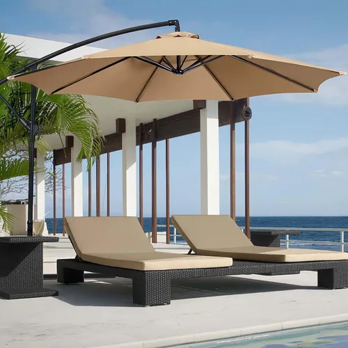 Miniatura 7 de Toldo de repuesto para sombrilla de patio de 10 pies, 8 varillas, impermeable y resistente a la decoloración, tela de poliéster gruesa para patio