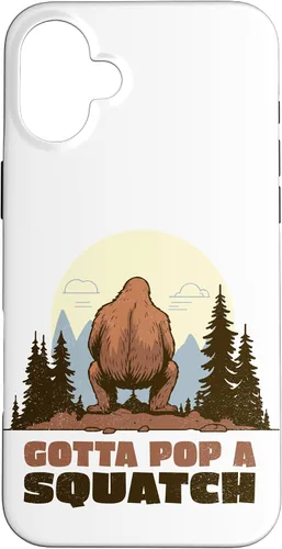 Miniatura 23 de Funda divertida para iPhone 16, diseño de Bigfoot Gotta Pop A Squatch Squat Poop Joke
