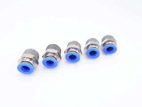 Miniatura 22 de Accesorio de conexión de empuje 5/32" Tubo OD x 10-32 UNF rosca macho, Conectores neumáticos de aire y agua de empuje rápido rectos para macho