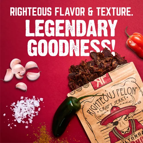 Miniatura 2 de Righteous Felon Biltong Beef Jerky Paquetes de bocadillos biltong sudafricanos para adultos Alto en proteínas, apto para dieta cetogénica, bajo