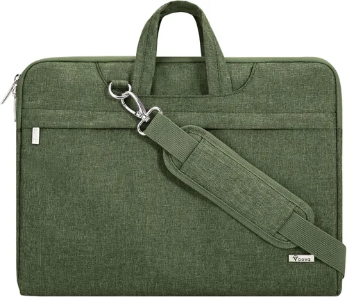 Miniatura 11 de Voova Funda para Portátil de 13, 14, 15, 16, 17 Pulgadas con Correa para el Hombro, Funda Impermeable para Portátil Maletín Delgado
