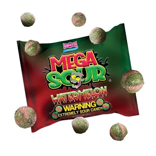 Miniatura 23 de Barnetts - Mega Sour Candy Apple 3.67 oz - Bolsas dulces de moda - Dulces tradicionalmente hechos a mano - Revestimiento agrio dura 20 segundos