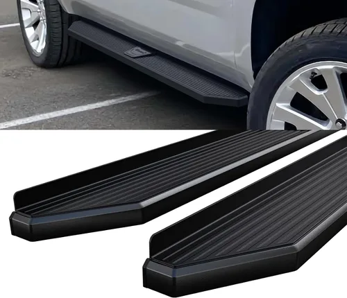 Miniatura 4 de HD Ridez Estribo de estilo plano de 6 pulgadas, color negro, compatible con Chevy Tahoe 2007-2020 y GMC Yukon 2005-2020 de 4 puertas
