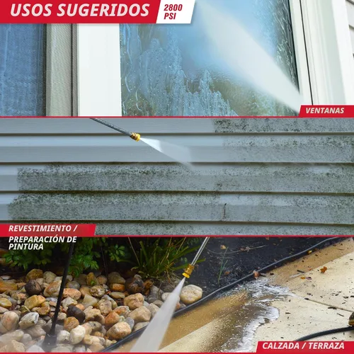 Miniatura 8 de A-iPower Follow Me - Lavadora eléctrica a presión 2800 PSI 1.7 GPM, diseño antivuelco con 5 boquillas, dispensador de jabón para vallas, calzadas