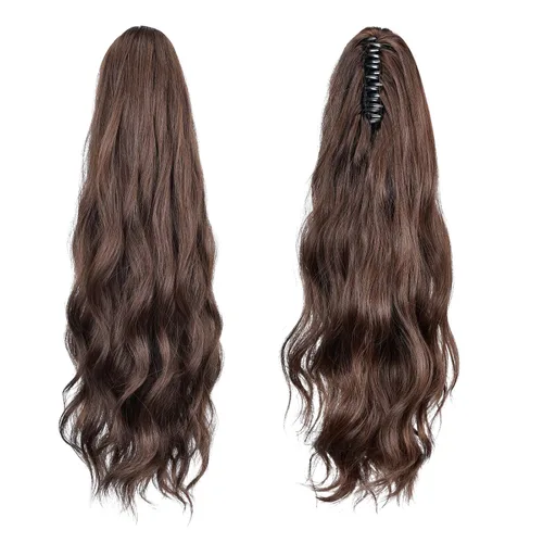 Miniatura 25 de Extensiones de cola de caballo de cabello rubio, extensiones de cola de caballo para mujer, pinza de extensiones de cabello rizado de 12 pulgadas
