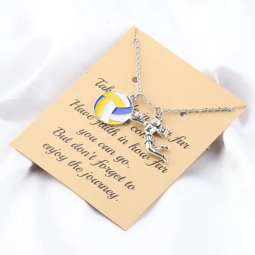 Miniatura 3 de FUSTMW Regalos de voleibol, collar de voleibol, regalos para jugadores de voleibol, collar con dije de voleibol, regalos para entrenadores