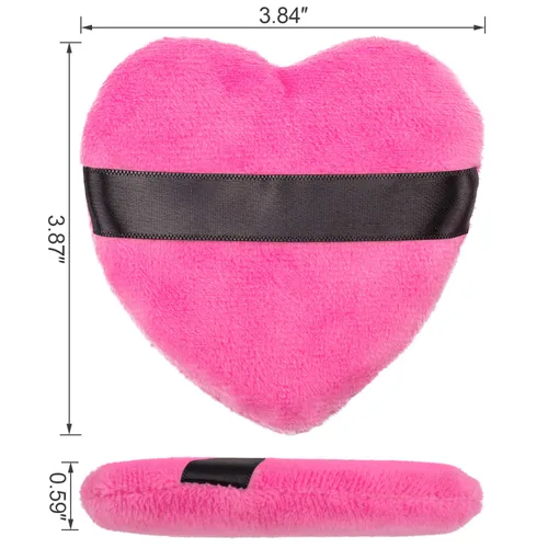 Miniatura 2 de OIIKI 4 esponjas de maquillaje, esponja de poliéster en polvo, esponjas, limpiador de licuadora, en forma de amor con correa, para cosméticos