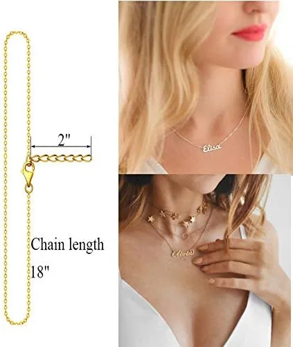 Miniatura 6 de Collar con nombre personalizable, dije de acero inoxidable chapado en oro de 18 quilates, joyería para niñas, regalo de cumpleaños