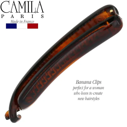 Miniatura 7 de Camila Paris NV134 - Pinza para cabello francés, soporte flexible para cola de caballo clásico para niñas, peine de plátano entrelazado