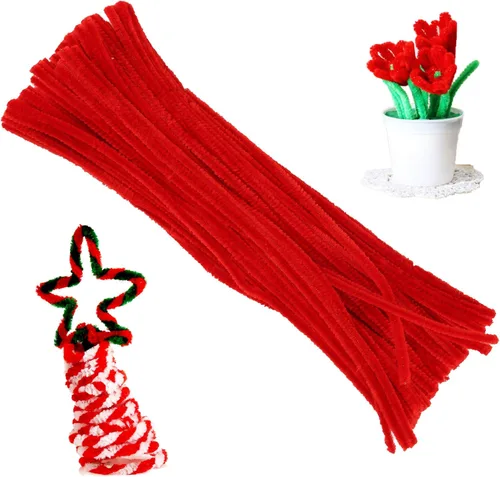 100 piezas de limpiadores de tubería con tallos de chenilla, juego de limpiadores de tubería de color sólido para manualidades, decoraciones DIY,