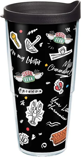 Miniatura 17 de Tervis Vaso aislado de doble pared con diseño de collage de amigos hecho en Estados Unidos mantiene las bebidas frías y calientes, 16 onzas, clásico