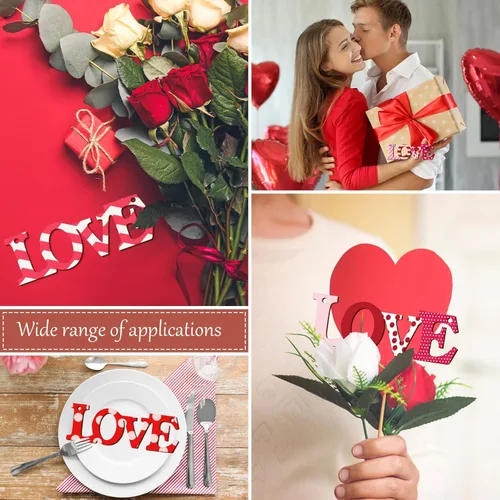 Miniatura 4 de Adornos de madera para cartas de amor para pintar de 7 pulgadas, tamaño grande, para el Día de la Madre, el Día de San Valentín, discos de madera