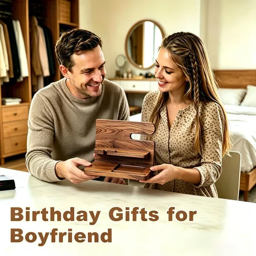 Miniatura 3 de Regalos de cumpleaños para hombres, regalos del día de San Valentín para hombres, regalo para papá, estación de acoplamiento de teléfono de madera