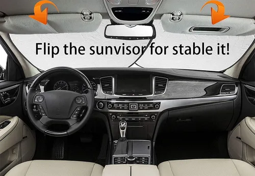 Miniatura 2 de MSD Parasol para parabrisas de automóvil, ajuste universal, paquete de 2, bloquea el deslumbramiento, los rayos UV y el calor, protege