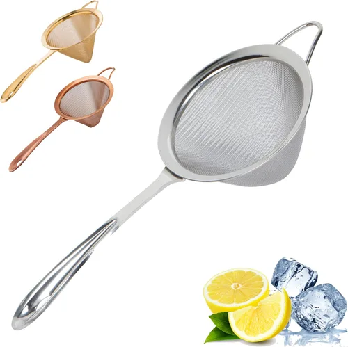 Miniatura 12 de A Bar Above Colador de malla cónica de cobre antiguo, tamiz de cóctel fino para camareros y chefs, doble colador de acero inoxidable 304 para té