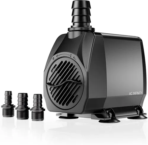 Miniatura 9 de AC Infinity Bomba de agua sumergible de 220 GPH (833 L/H, 18 W), bomba de fuente ultra silenciosa con elevación de 5 pies de alto, cable