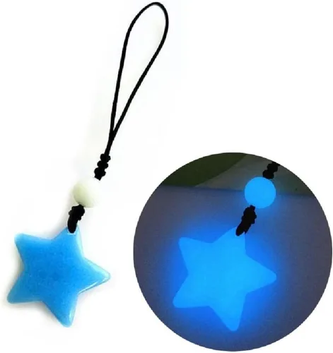 hejhncii Llavero de estrella luminosa colgante de bolso de moda unisex llavero colgante colgante de pareja brillante en la oscuridad, BL