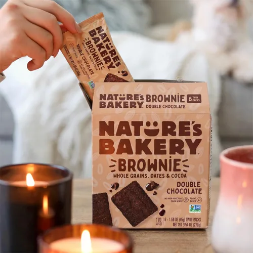 Miniatura 9 de Nature’s Bakery Barras de Brownie de Doble Chocolate, Granos Enteros, Dátiles y Cacao, a Base de Plantas, Sin Lácteos, Barra de Snack, 1 caja con 12