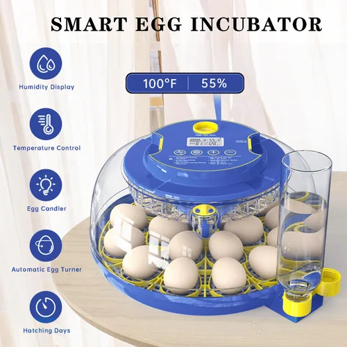 Miniatura 7 de Incubadoras para incubar huevos, incubadora de 18 huevos con giro automático de huevos y control de humedad, vela de huevos, relleno externo