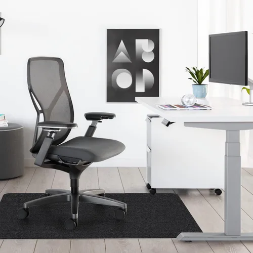 Miniatura 5 de Sycoodeal Tapete para silla de oficina para suelo de madera dura, tapete para silla gaming de computadora de oficina para suelo de azulejos, negro