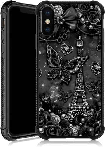 Miniatura 26 de Funda para iPhone Xs Max, diseños de girasol, estrella, cielo, cubierta trasera de cristal templado antiarañazos, esquinas reforzadas, carcasa