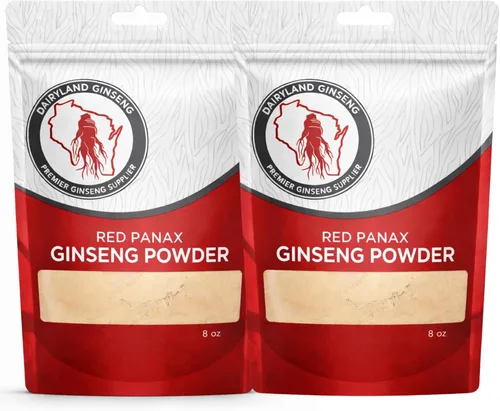 Polvo de ginseng Panax rojo con ginsenósidos naturales (16 onzas) - Soporta energía saludable, vitalidad, estado de ánimo y más, polvo de raíz de