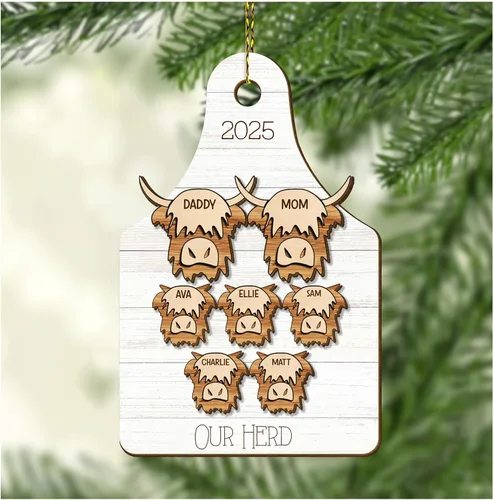 Miniatura 10 de Hyturtle Regalos de Adornos de Navidad Personalizados para Amantes de Vacas Highland - Adorno de Cerámica Navideño de Vaca Highland con Nombre