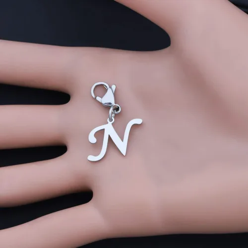Miniatura 5 de ENSIANTH Dije del alfabeto con letra inicial de la A a la Z, joyería del alfabeto para mujeres, regalos para amigos, cierres para joyería