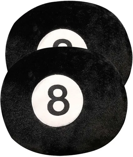 Cyprinus Carpio Emulación Bola 8 de Billar Negra, Almohada Relleno de Peluche, Almohada Redonda Suave para Dormir para Decoración de Cama, Sofá,