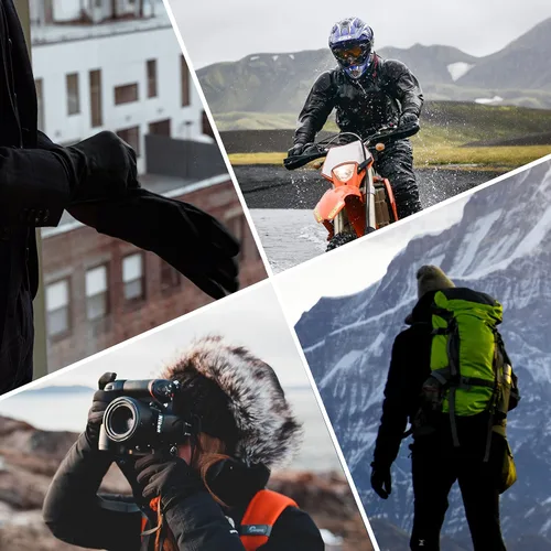 Miniatura 5 de Guantes de invierno para hombres y mujeres guantes de pantalla táctil mejorados resistentes al viento guantes térmicos cálidos para ciclismo correr