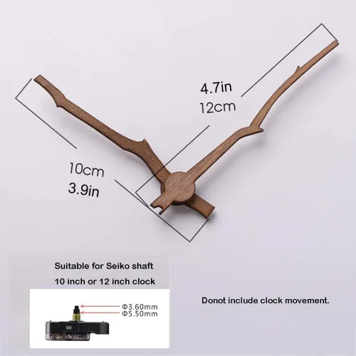 Miniatura 2 de Manos de reloj de madera de nogal