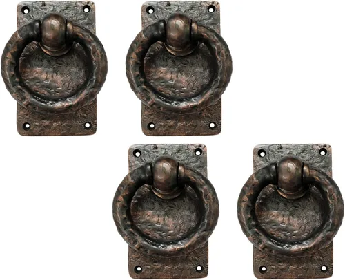 Miniatura 12 de Adonai Hardware "Adonikam" - Anillo de hierro fundido antiguo resistente para puerta de entrada frontal medieval (1 paquete, negro mate) para Mate