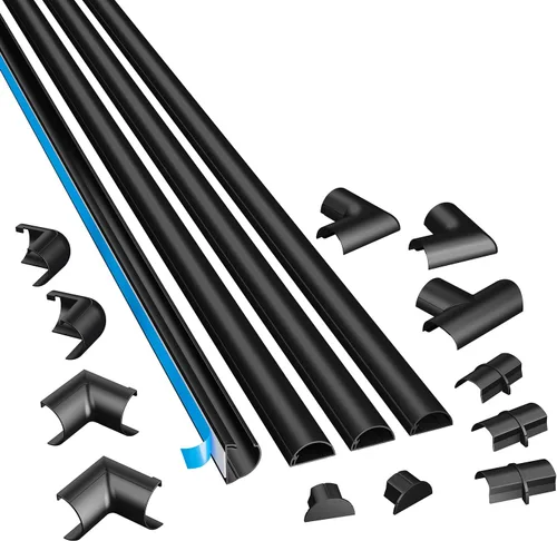 Miniatura 12 de D-Line Kit Ocultador de Cables de 13.12 pies, Cubierta de Cable Patentada, Oculta Cables en la Pared, Canal para Cables de Montaje de TV