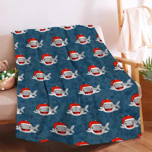 Miniatura 9 de Manta de tiburón de dibujos animados, regalos para niñas y niños, regalos para amantes de los tiburones, manta de tiburón, regalos para niños