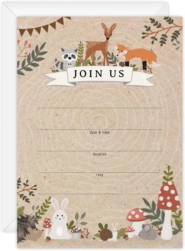 Miniatura 8 de Canopy Street Adventure Awaits - Invitaciones para baby shower / 25 invitaciones de baby shower con temática de montaña en blanco de género neutro