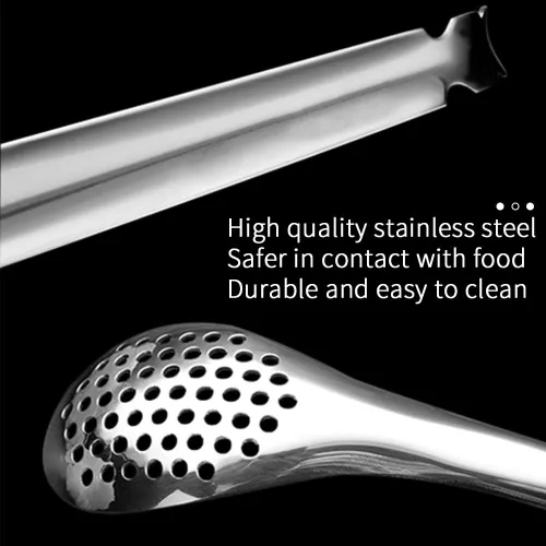 Miniatura 3 de Cuchara de esferificación - Juego de 2 cucharas de esferificación de acero inoxidable Molecular Slotted Bar Spoon Kitchen - KICW0071 (Plata)