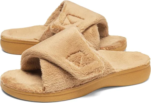 Miniatura 15 de SOLLBEAM - Pantuflas ortopédicas para mujer con soporte de arco para fascitis plantar, ajustables, con copa para el talón, acogedoras, para damas