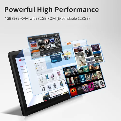 Miniatura 4 de Tablet de 7 pulgadas, sistema operativo Android 13 Quad Core, 32GB ROM, WiFi, Bluetooth, cámara dual, PC Tablet USB C, pantalla táctil de 7 Negro