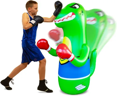 Miniatura 9 de Preferred Toys Saco de boxeo inflable de dinosaurio para niños – Paquete de 2 bolsas Bop para niños pequeños y niños de 3 a 8 – Juguetes inflables