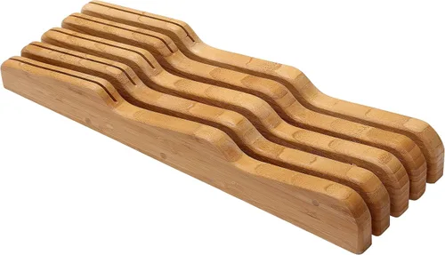 Miniatura 2 de YBM Home & Kitchen taco de bambú para cuchillos para interior de cajones, Madera natural