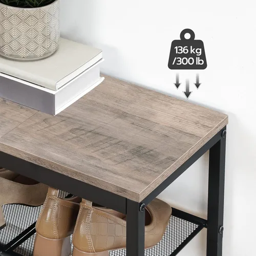 Miniatura 5 de HOOBRO Banco para Zapatos, Zapatero de 3 Niveles, Organizador Industrial de Zapatos Banco de Almacenamiento, Banco de Entrada de 19.7 pulgadas