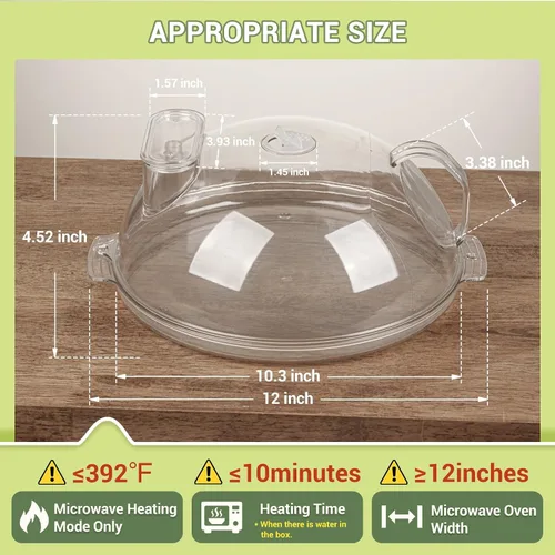 Miniatura 3 de Cubierta para salpicaduras de microondas con vaporizador de agua, protege contra las salpicaduras de alimentos, tapa para servir platos, tazones